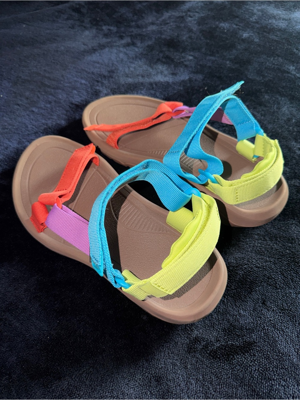 Teva Multicolor Strap Sandals with Brown Footbed - Picture 2 of 4